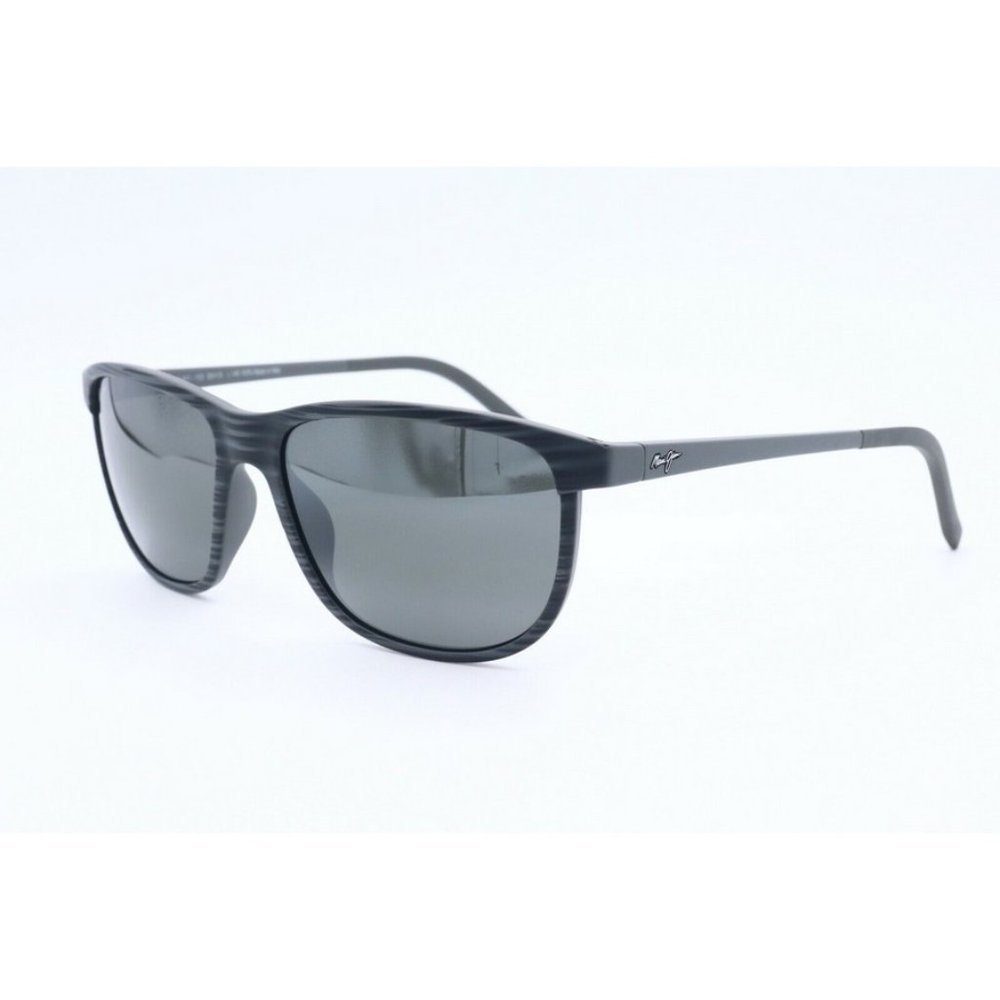 Maui Jim Dragon's Teeth MJ811-11D Square Gray Sunglasses Polarized Gray Lens (B)
